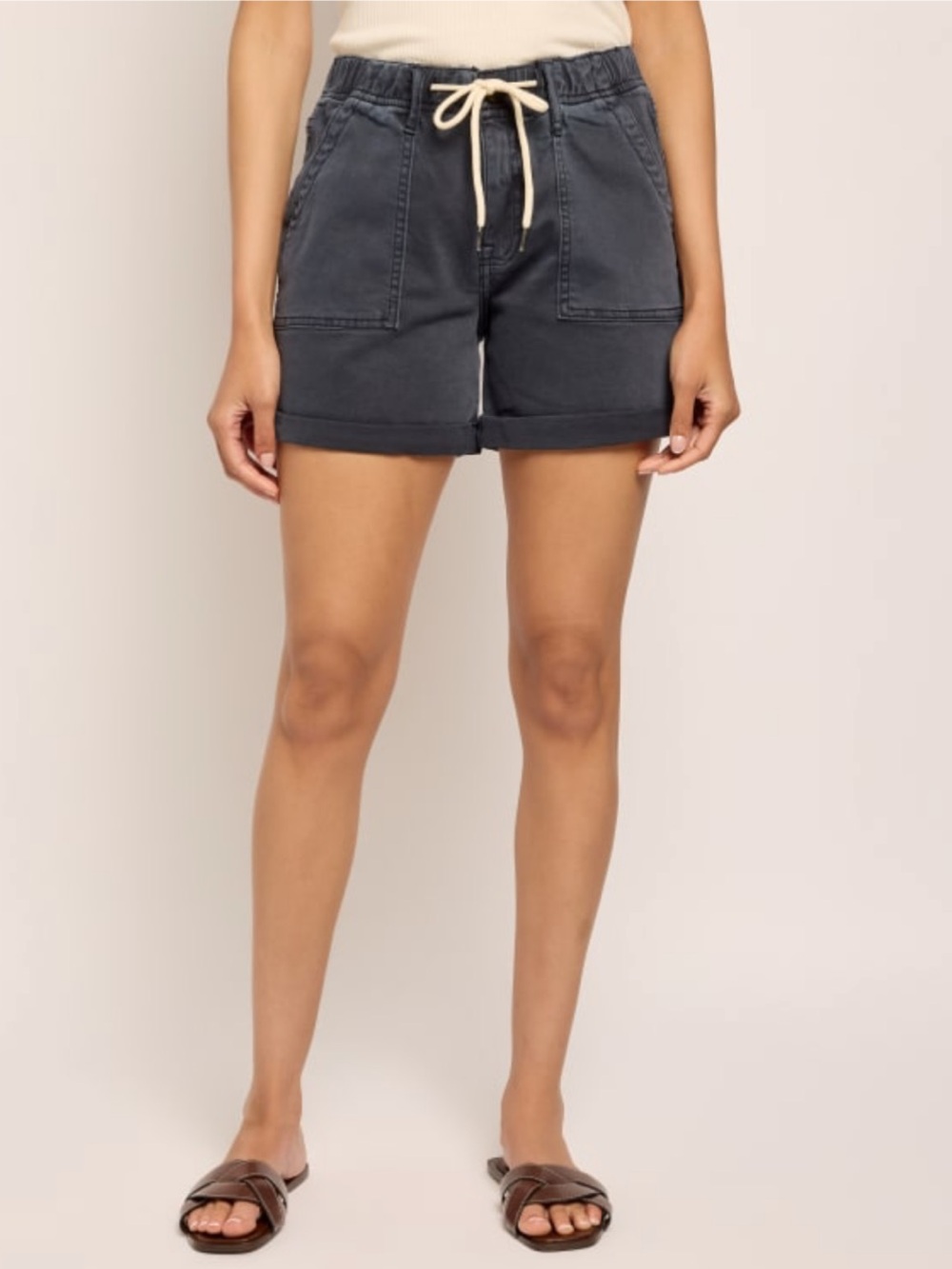 Tie Waist Utility Shorts